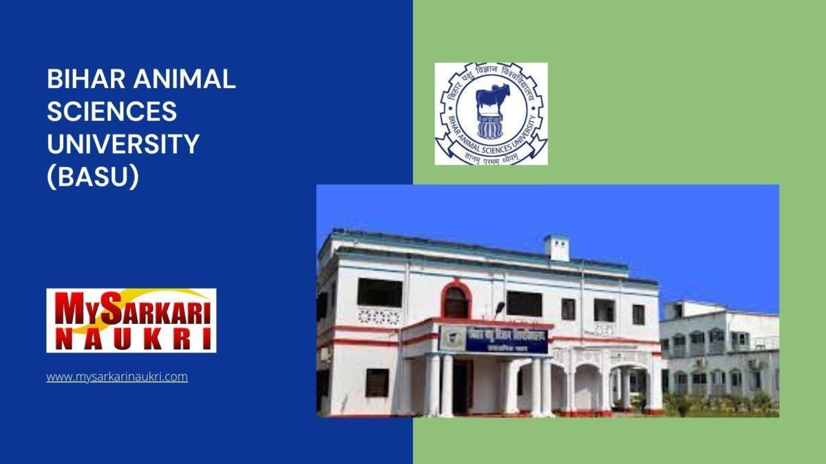 Bihar Animal Sciences University (BASU) Recruitment