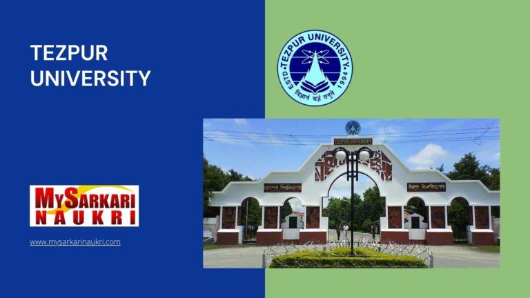 Tezpur University Recruitment
