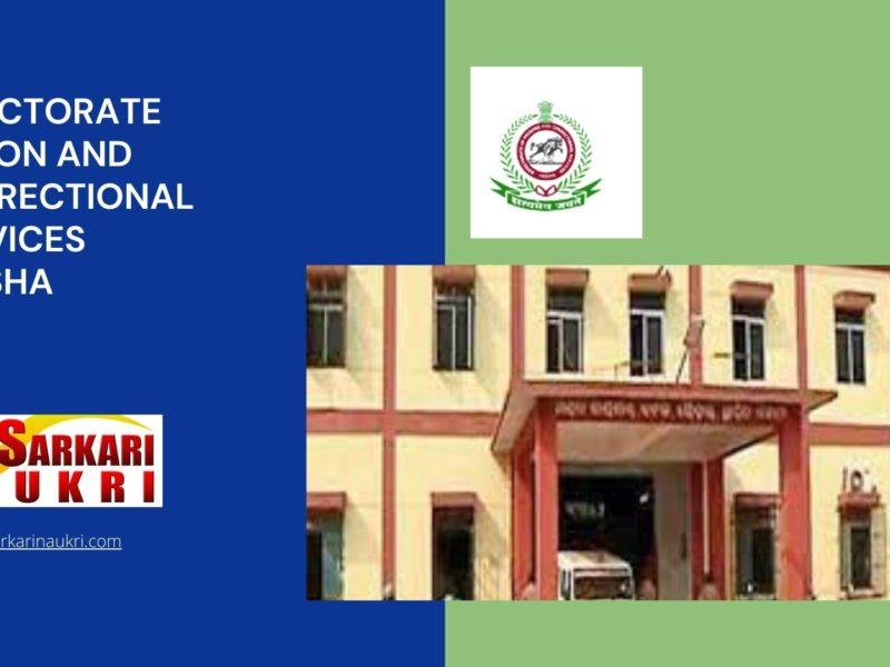 Directorate Prison And Correctional Services Odisha Recruitment