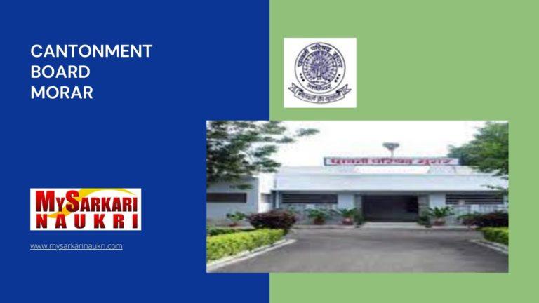 Cantonment Board Morar Recruitment
