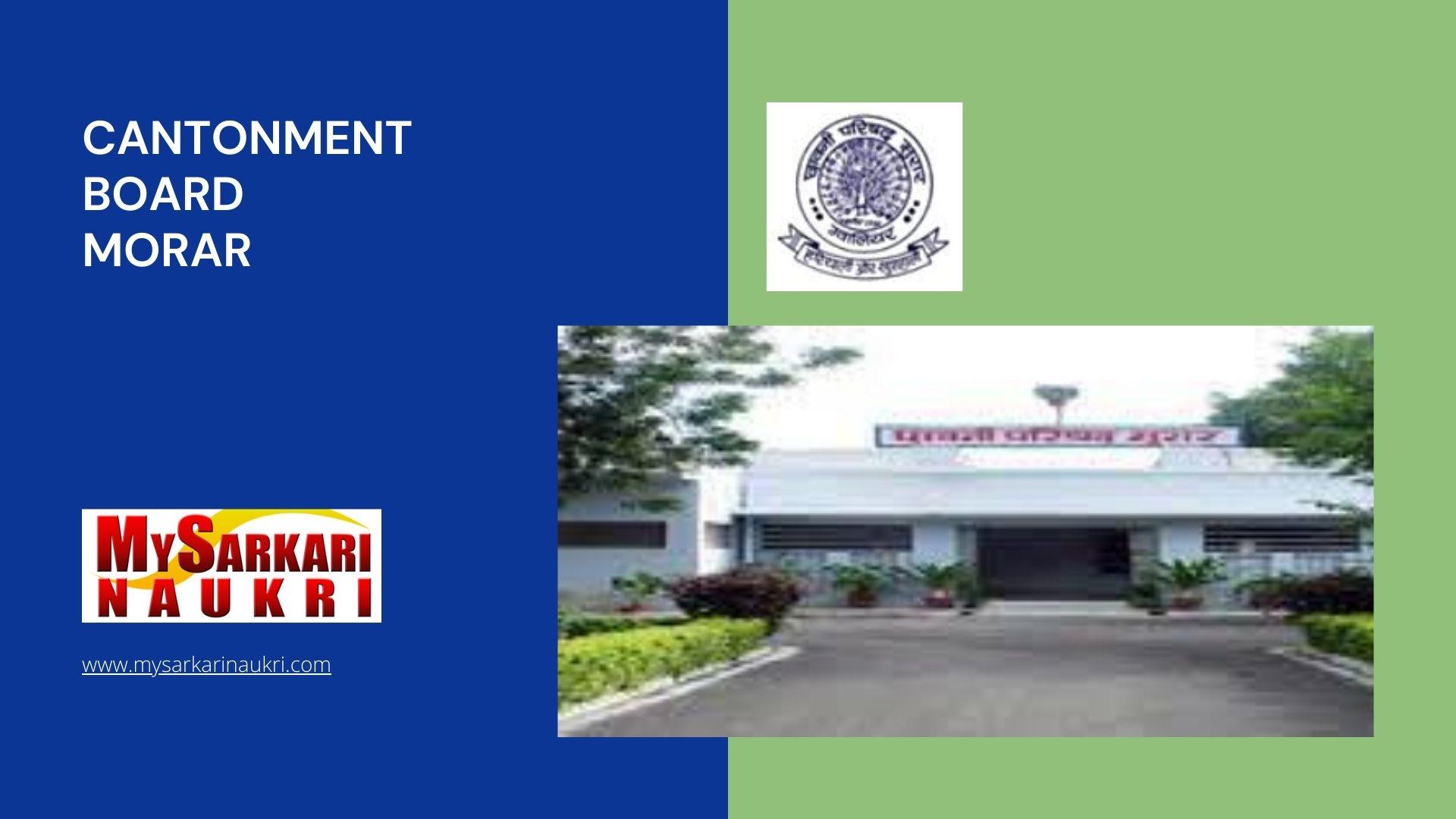 Cantonment Board Morar Recruitment