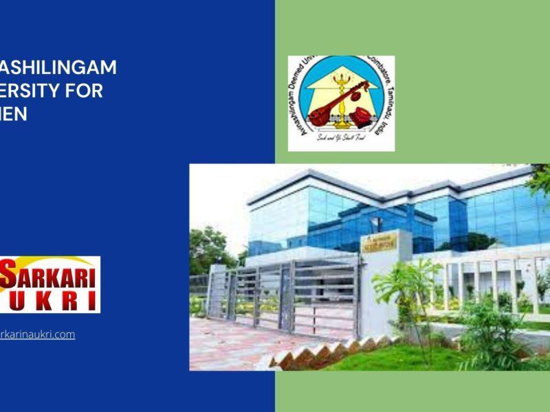 Avinashilingam University for Women Recruitment