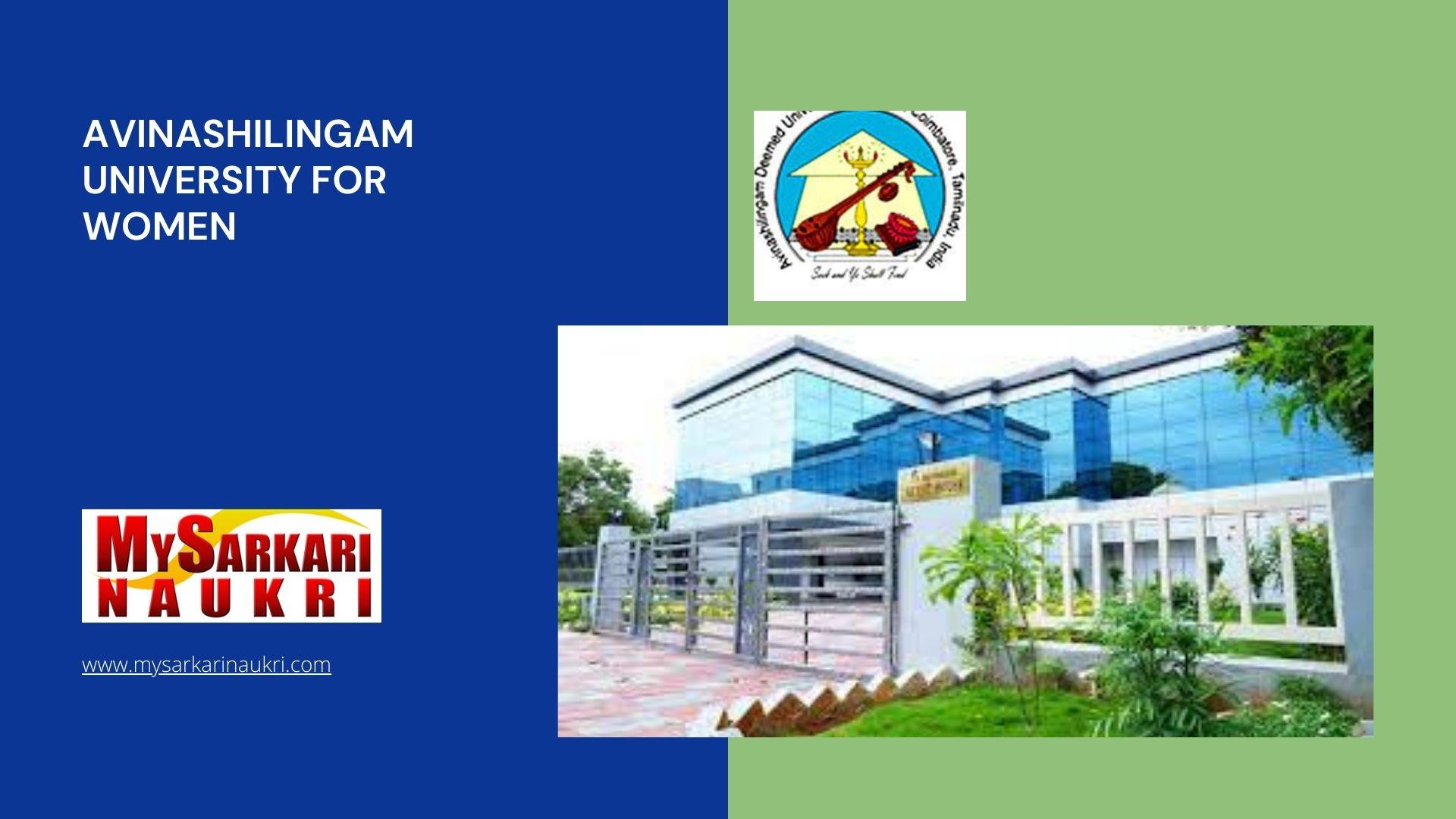 Avinashilingam University for Women Recruitment