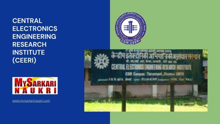 Central Electronics Engineering Research Institute (CEERI) Recruitment