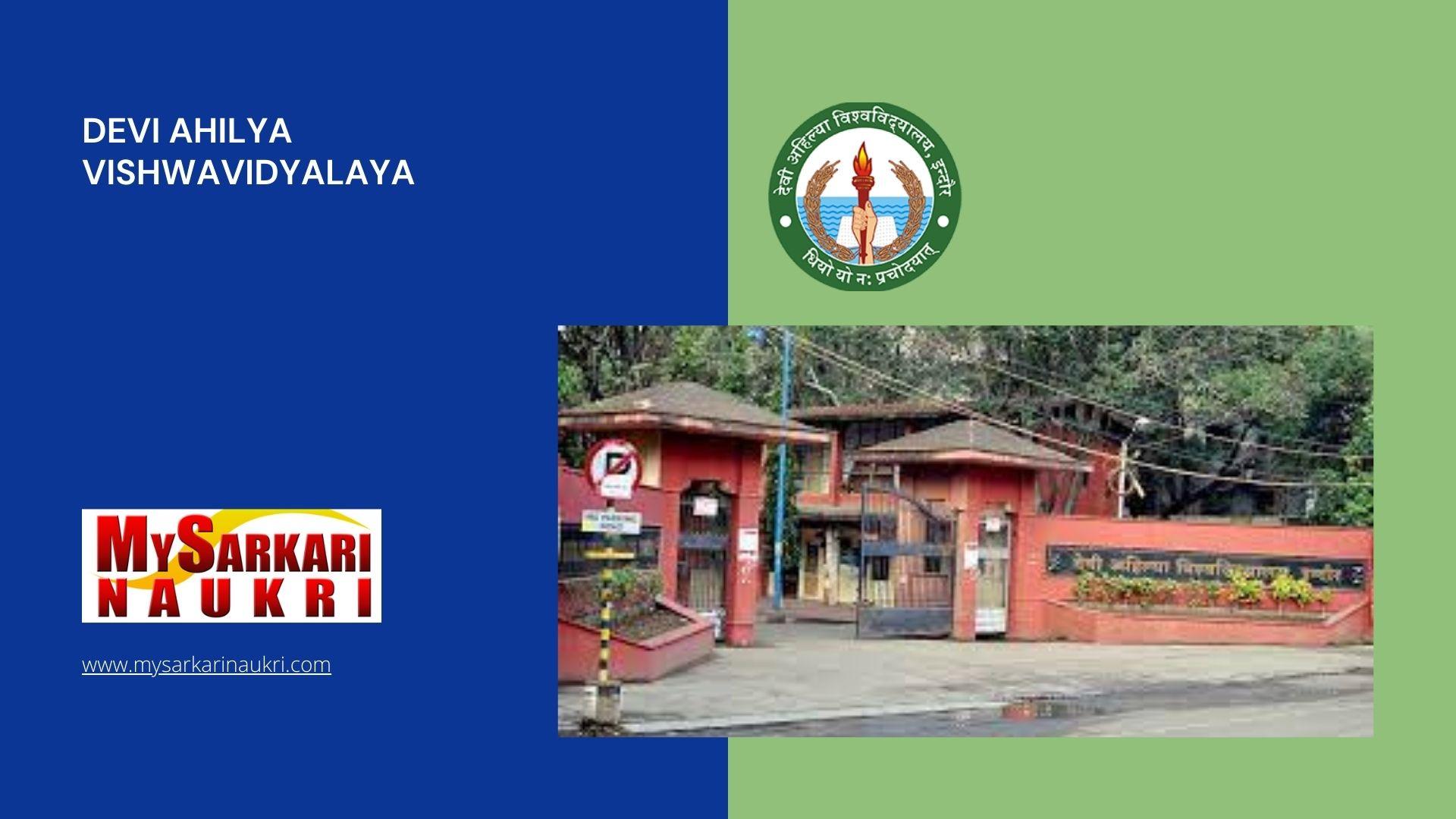 Devi Ahilya Vishwavidyalaya Recruitment