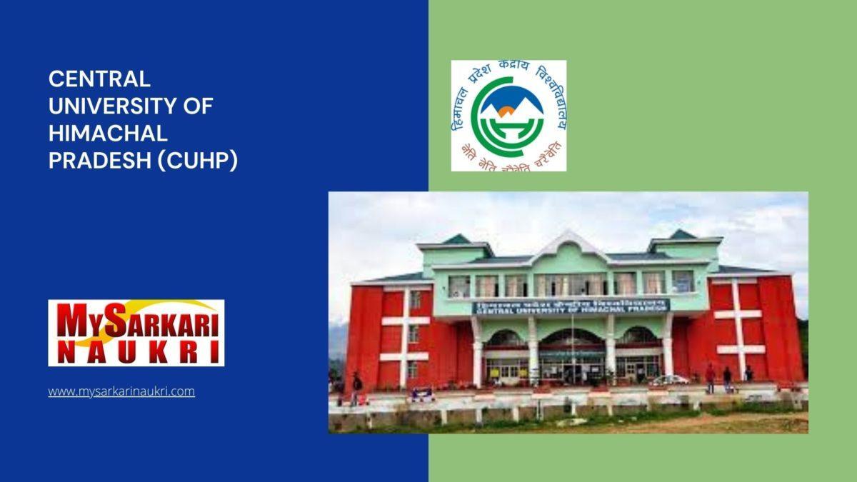 Central University of Himachal Pradesh (CUHP) Recruitment