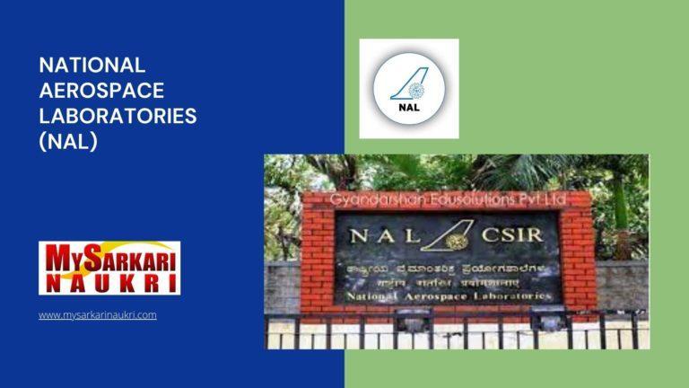 National Aerospace Laboratories (NAL) Recruitment