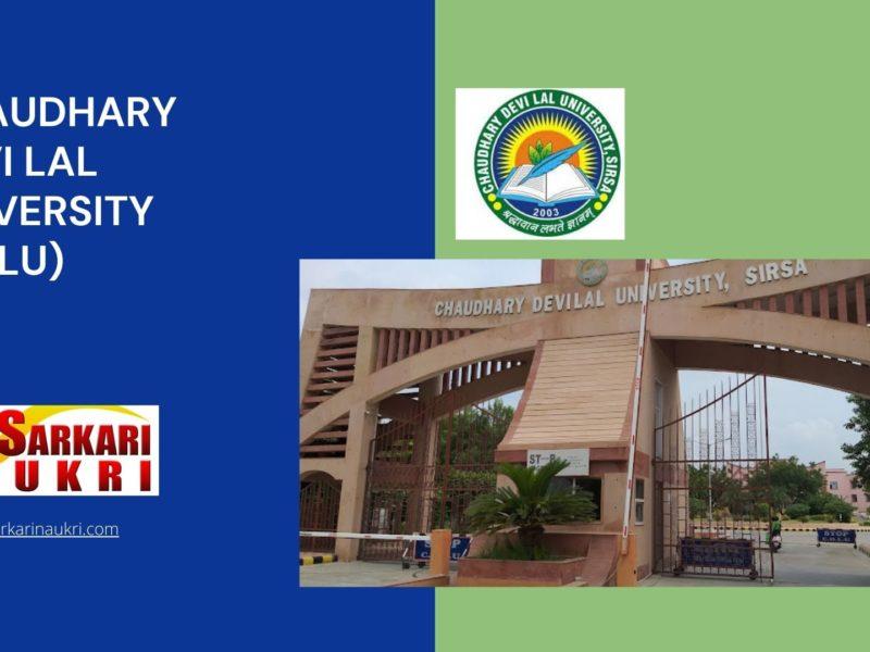 Chaudhary Devi Lal University (CDLU) Recruitment