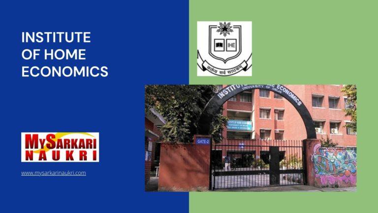 Institute Of Home Economics Recruitment
