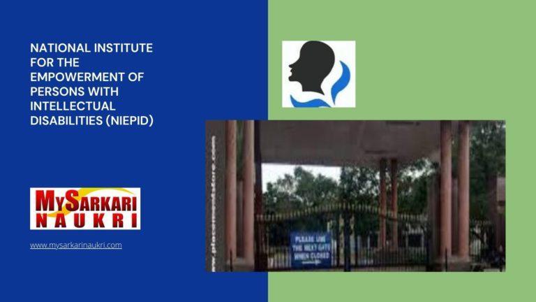 National Institute for the Empowerment of Persons with Intellectual Disabilities (NIEPID) Recruitment