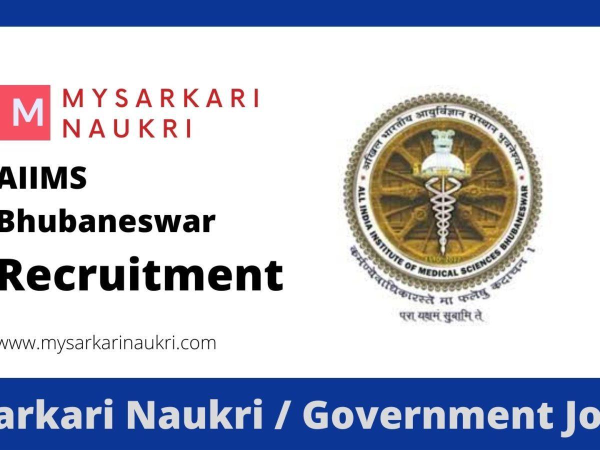 AIIMS Bhubaneswar Recruitment 2023 All India Institute of Medical Sciences Bhubaneswar