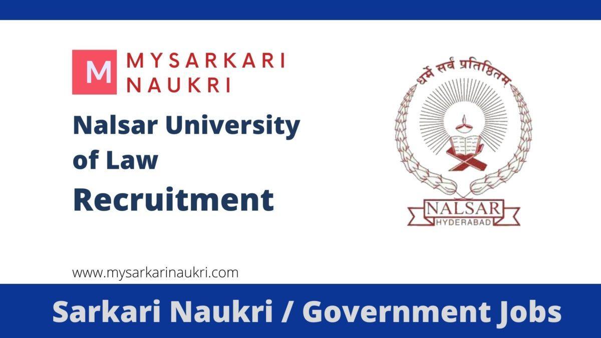 NALSAR University of Law Recruitment 2023