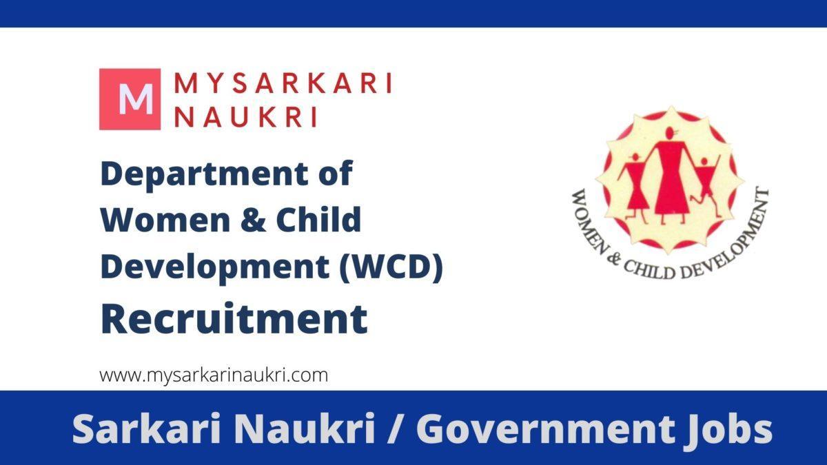 WCD Rajasthan Recruitment 2023 Department of Women & Child Development