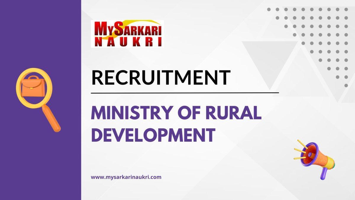 Ministry Of Rural Development Recruitment
