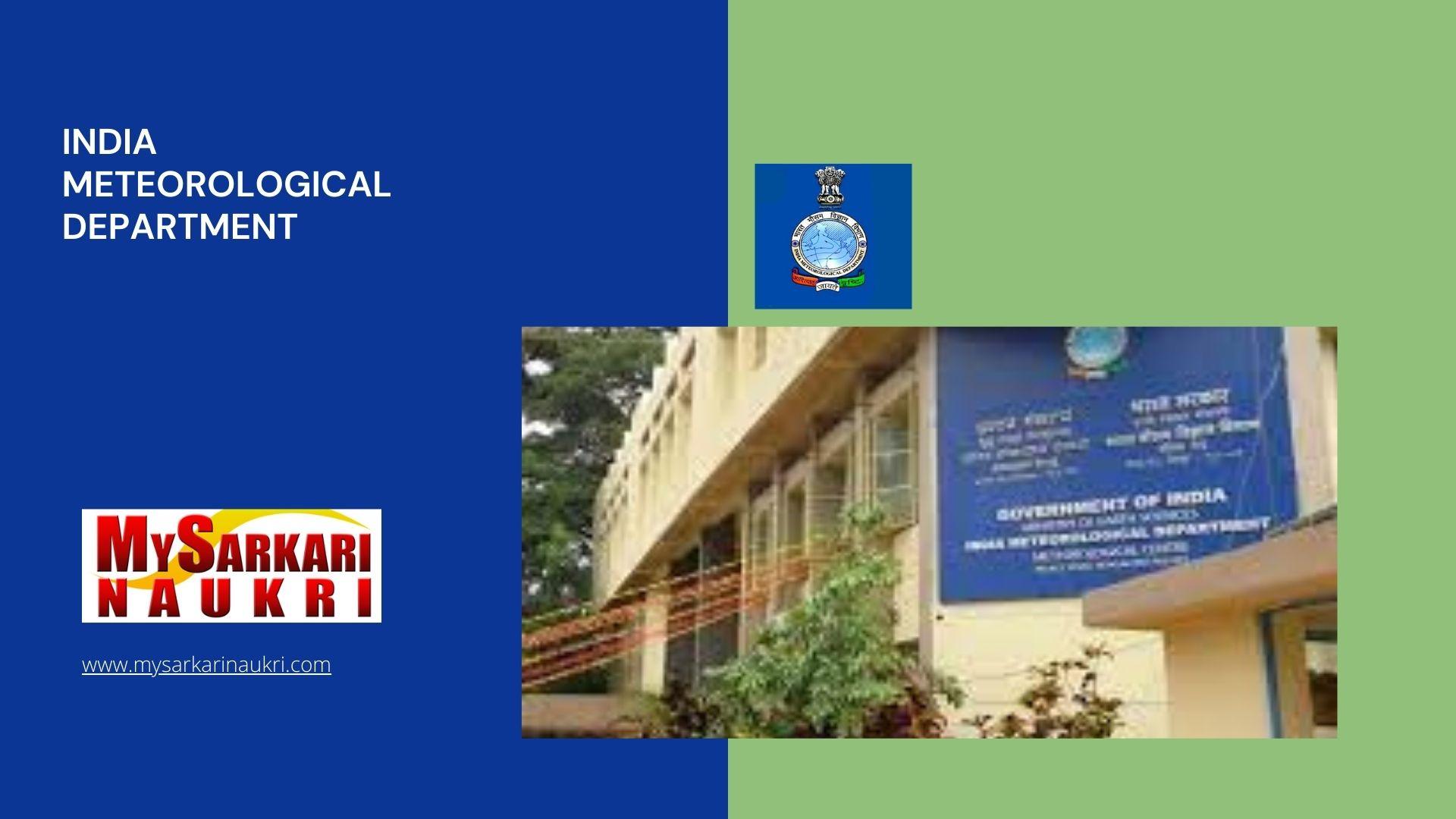 India Meteorological Department Recruitment