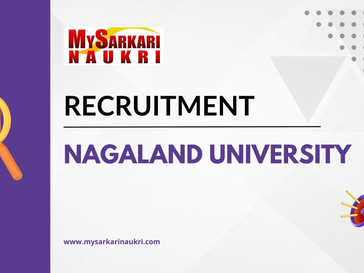Nagaland University Recruitment