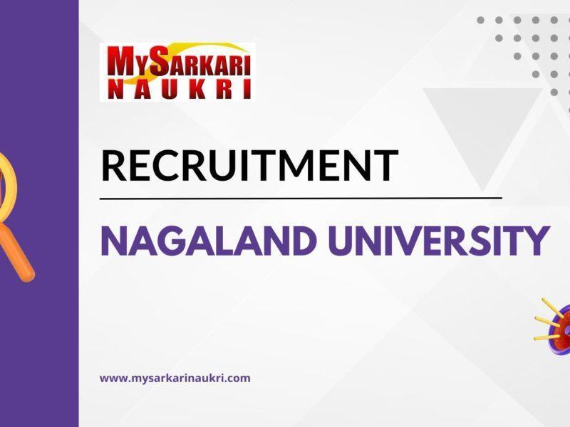 Nagaland University Recruitment