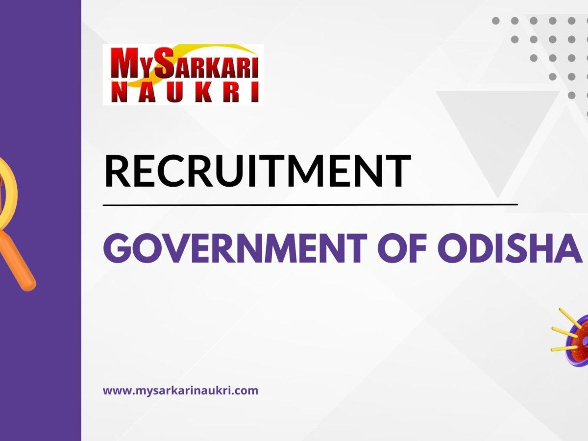 Government of Odisha Recruitment