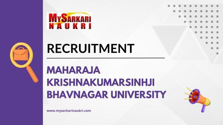 Maharaja Krishnakumarsinhji Bhavnagar University Recruitment