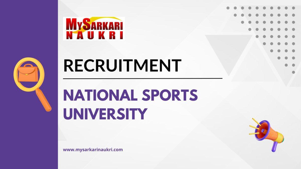 National Sports University Recruitment