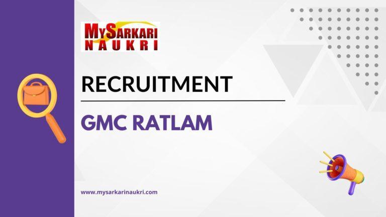 GMC Ratlam Recruitment