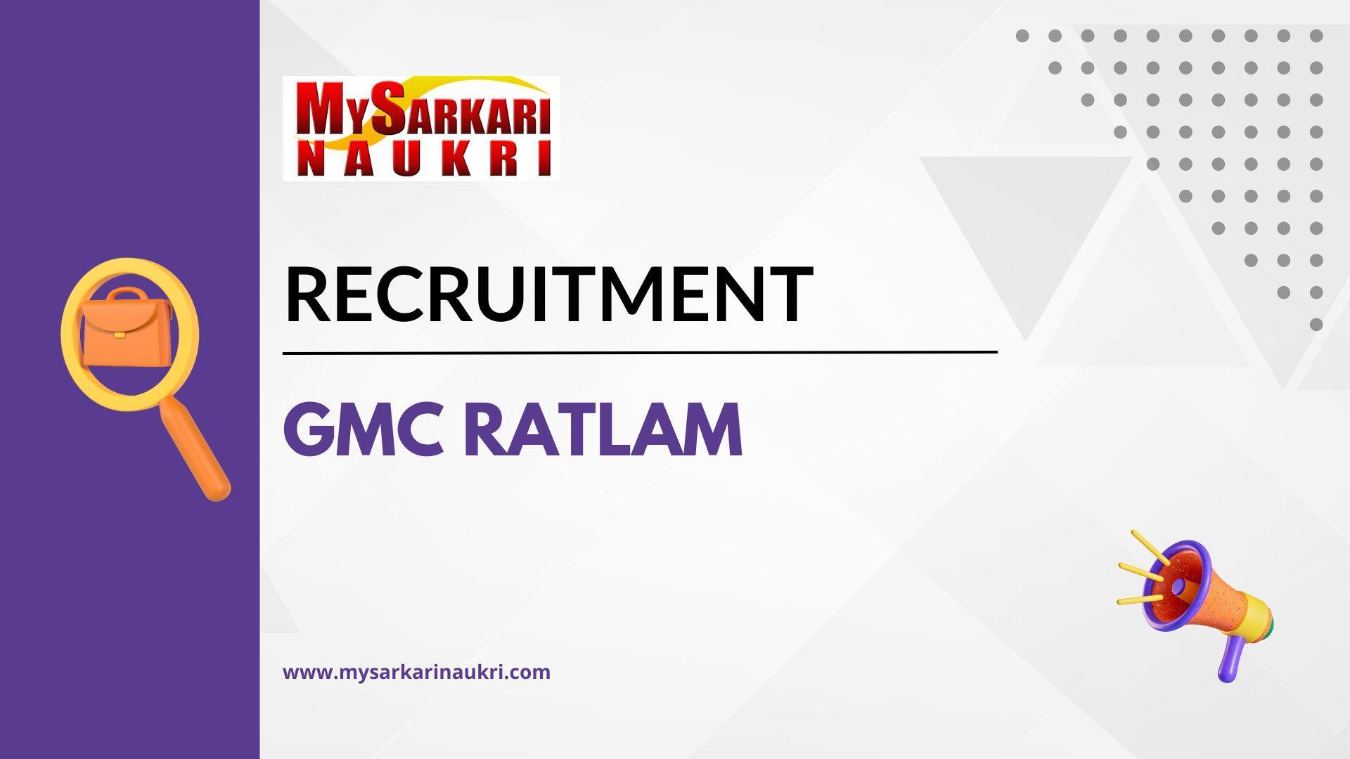 GMC Ratlam Recruitment