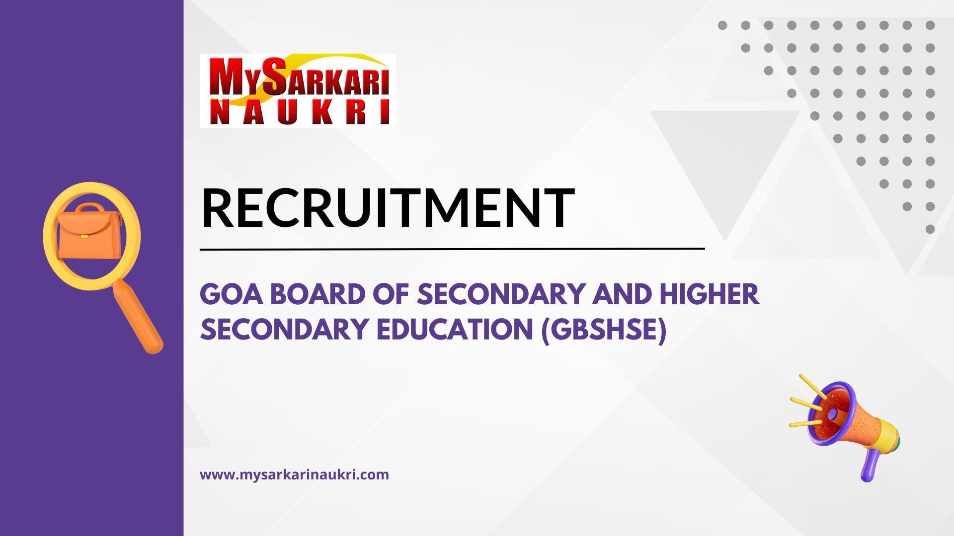 GBSHSE Recruitment