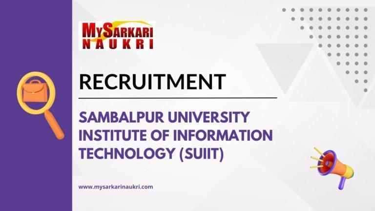 Sambalpur University Institute of Information Technology (SUIIT) Recruitment