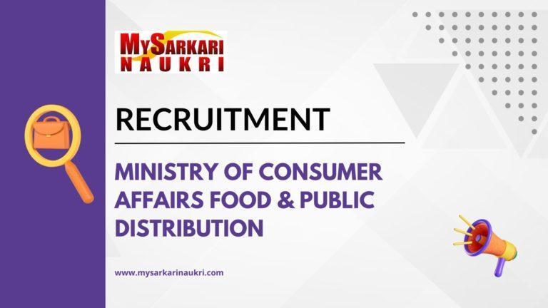 Ministry of Consumer Affairs Food & Public Distribution Recruitment