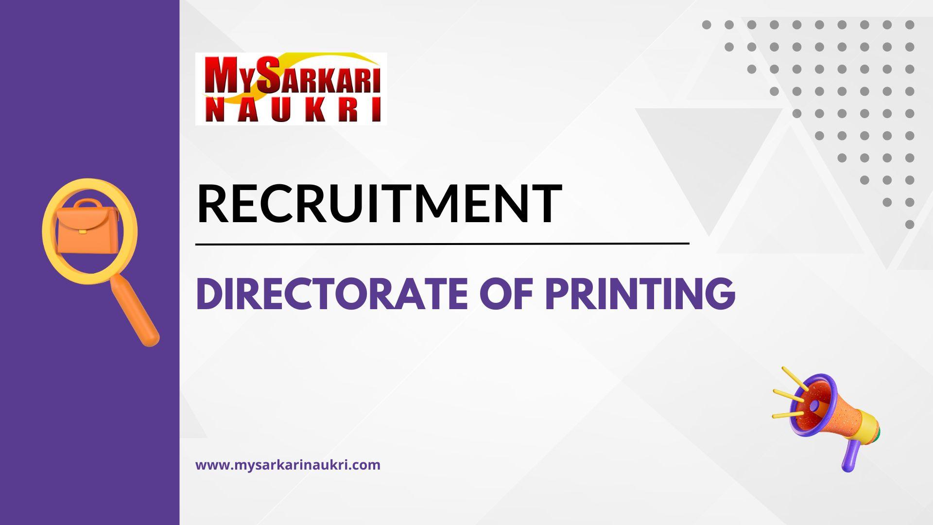 Directorate of Printing Recruitment