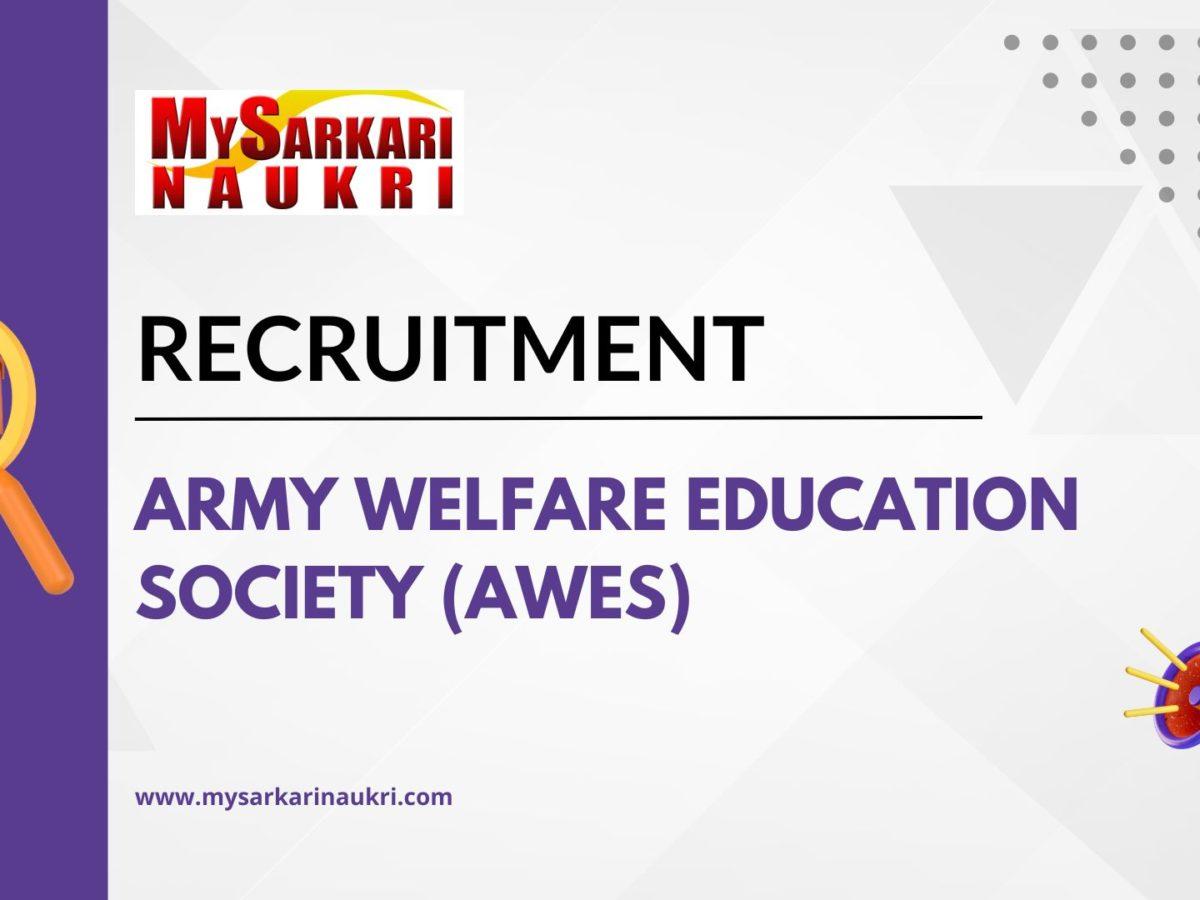 Army Welfare Education Society (AWES) Recruitment