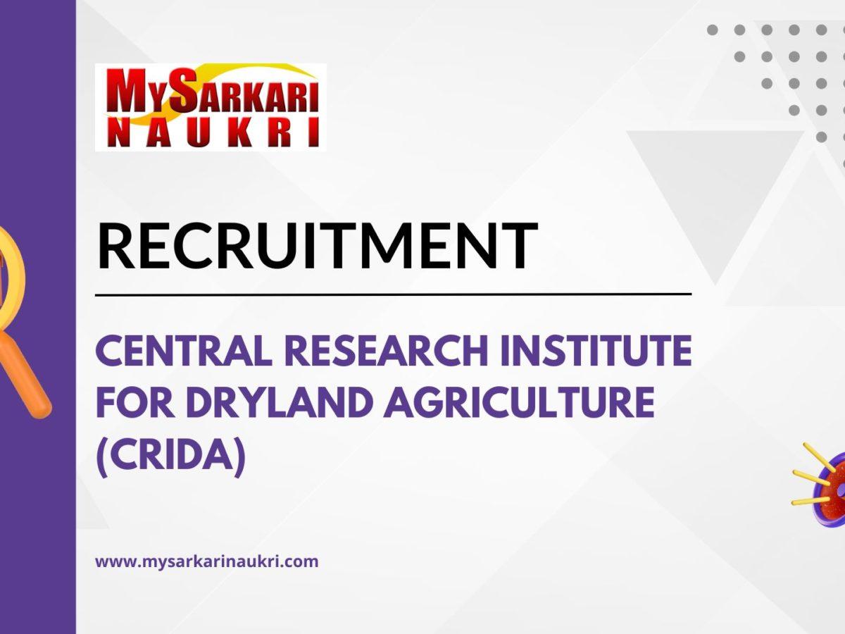 Central Research Institute for Dryland Agriculture (CRIDA) Recruitment