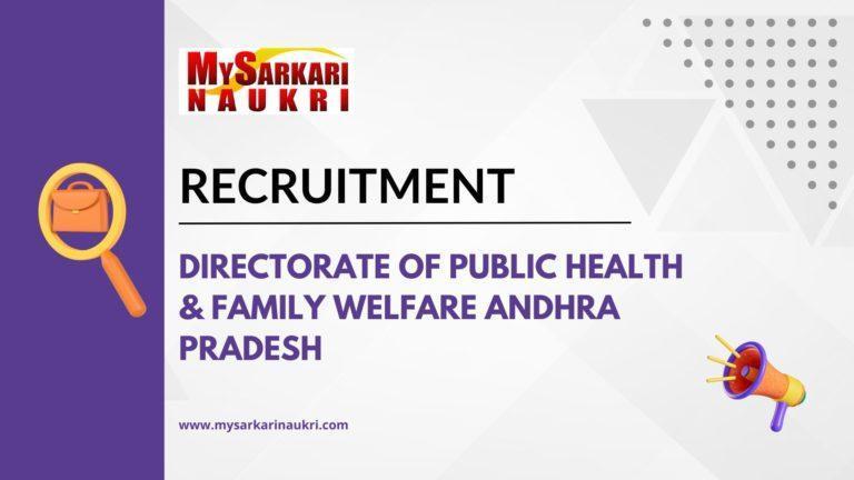 Directorate of Public Health & Family Welfare Andhra Pradesh Recruitment