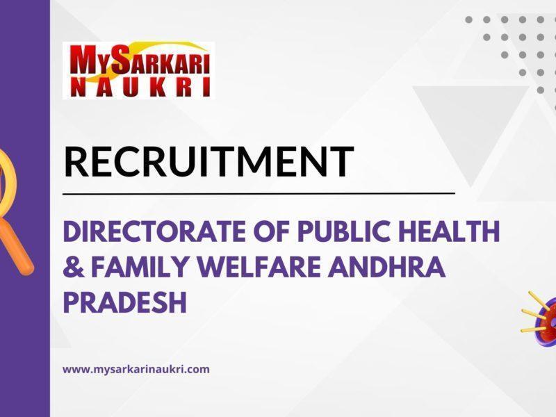 Directorate of Public Health & Family Welfare Andhra Pradesh Recruitment