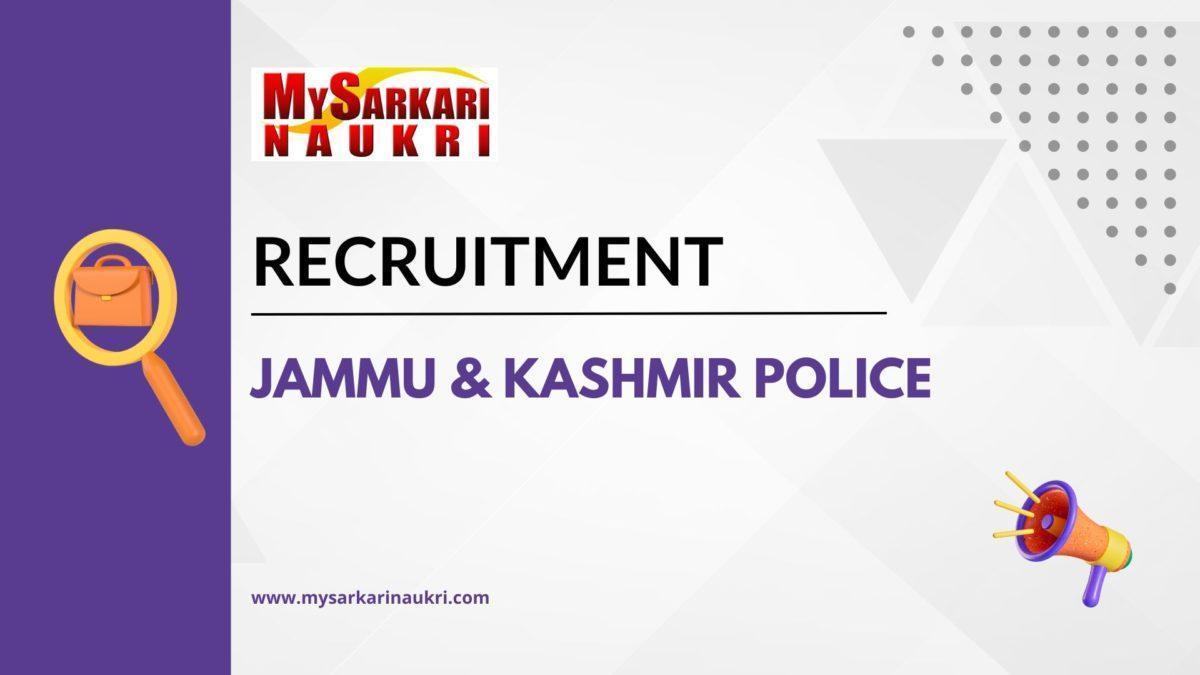 Jammu & Kashmir Police Recruitment