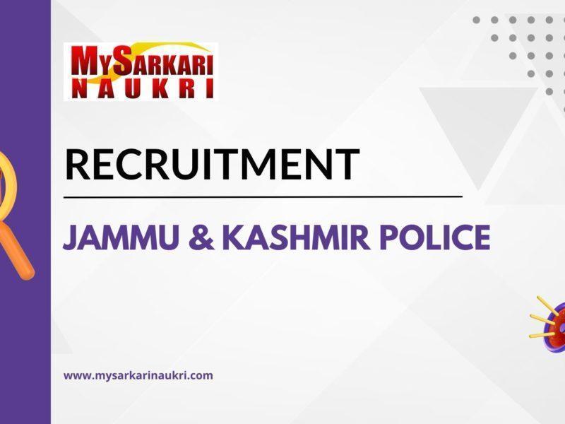 Jammu & Kashmir Police Recruitment
