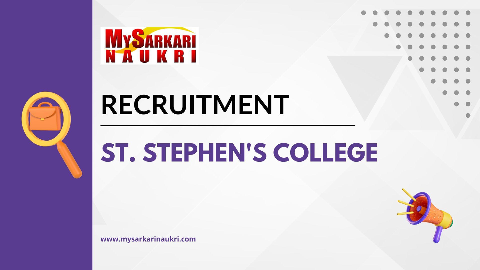 St Stephens College Recruitment
