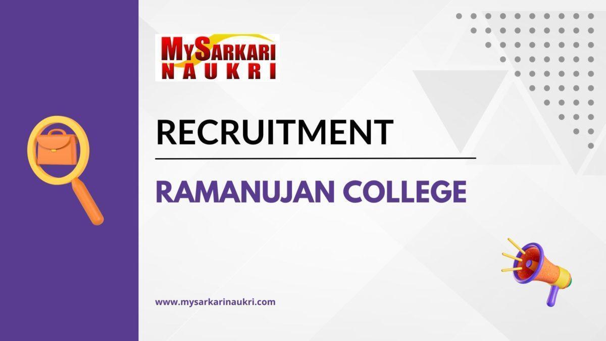 Ramanujan College Recruitment