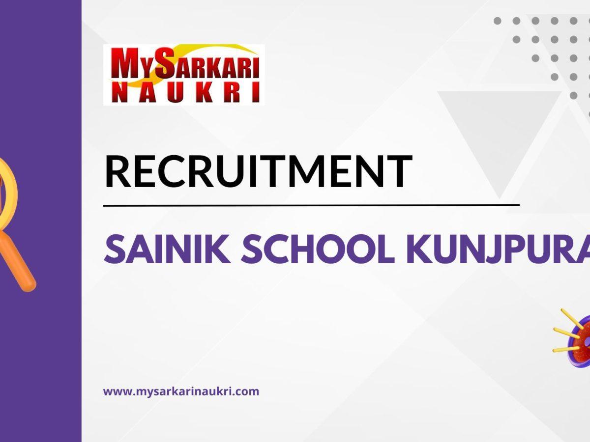 Sainik School Kunjpura Recruitment