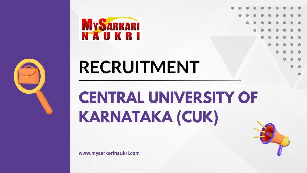 Central University of Karnataka (CUK) Recruitment