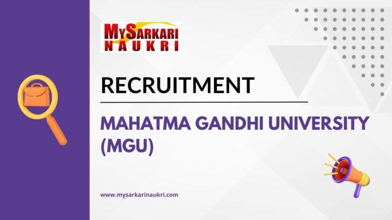 Mahatma Gandhi University (MGU) Recruitment