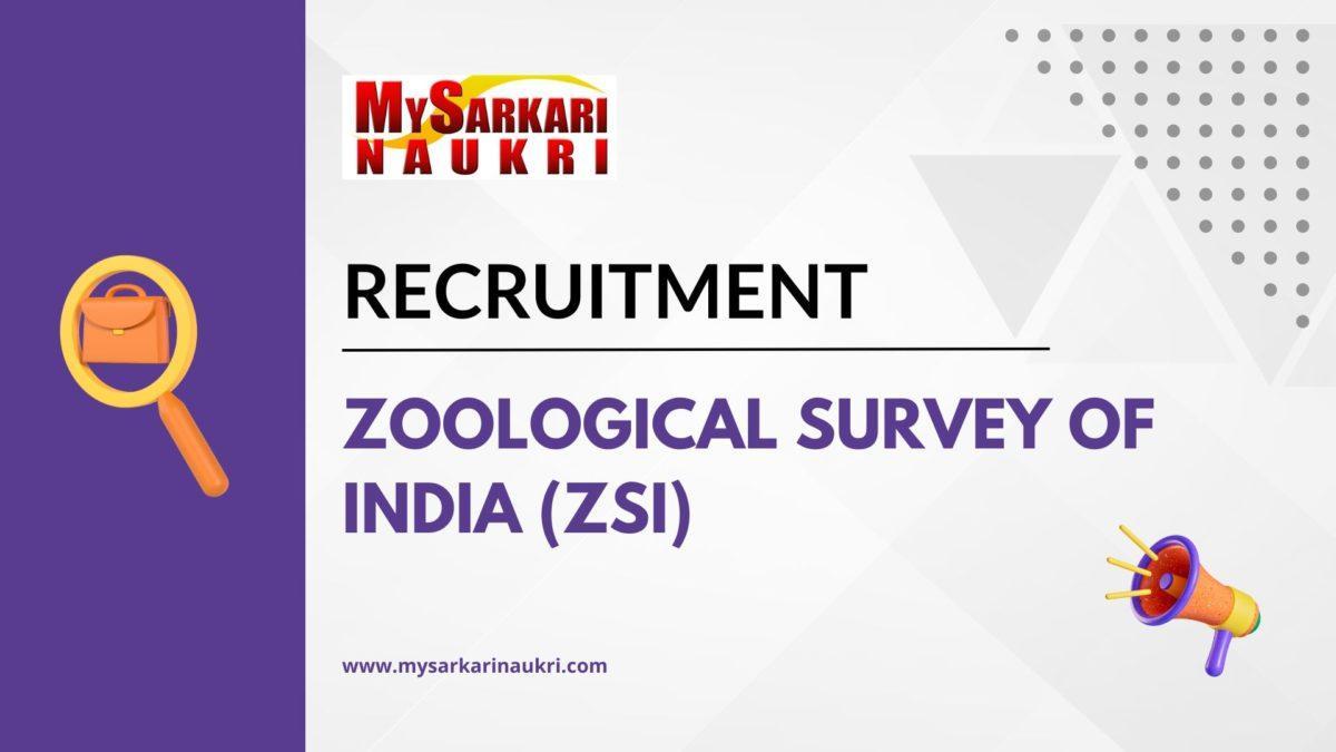 Zoological Survey Of India (ZSI) Recruitment