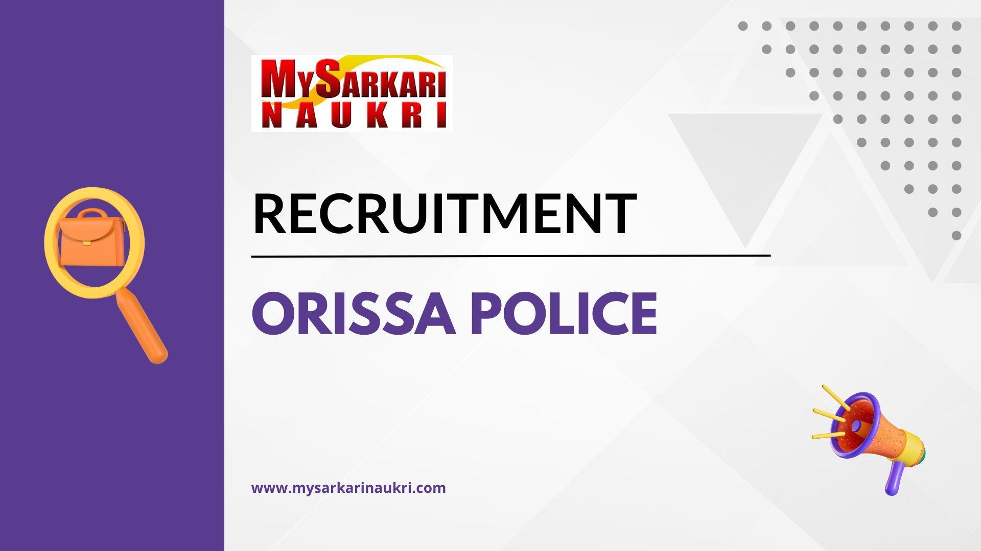 Odisha Police Recruitment