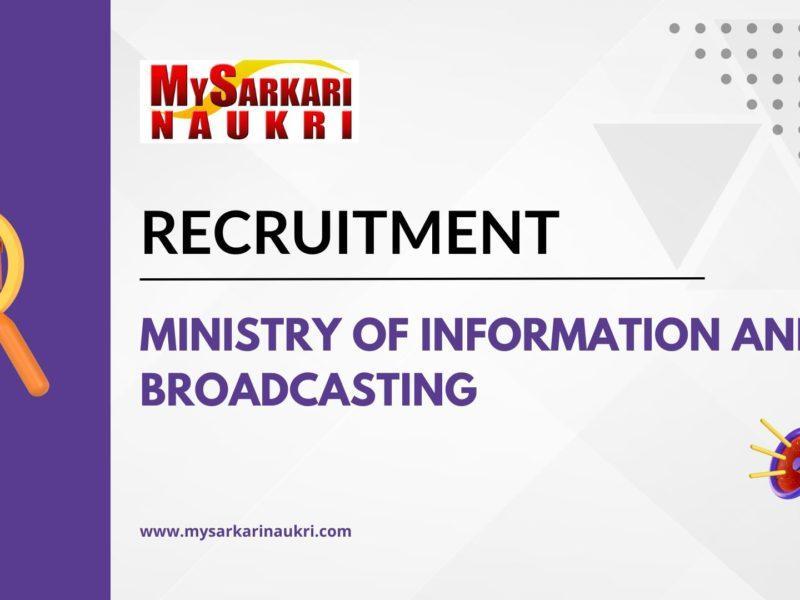 Ministry Of Information And Broadcasting Recruitment