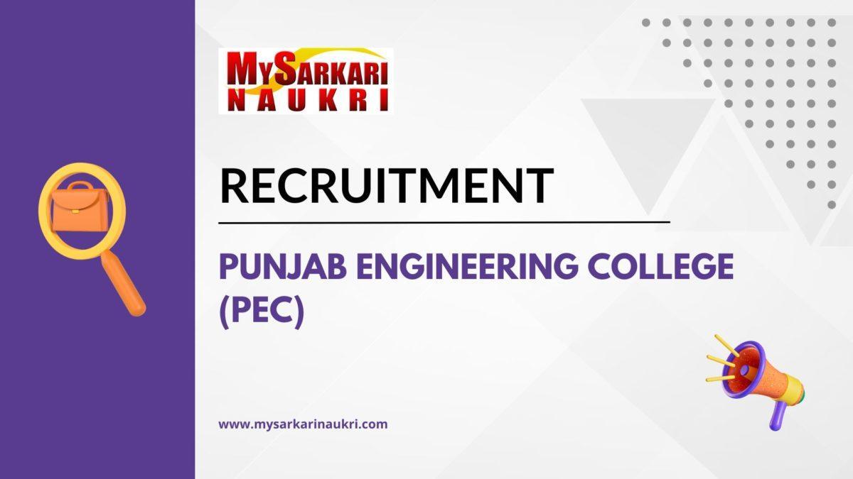 Punjab Engineering College (PEC) Recruitment