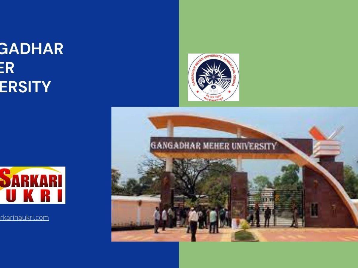 Gangadhar Meher University Recruitment