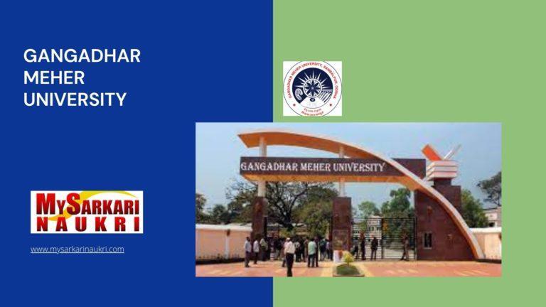 Gangadhar Meher University Recruitment