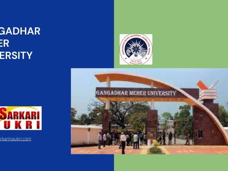 Gangadhar Meher University Recruitment