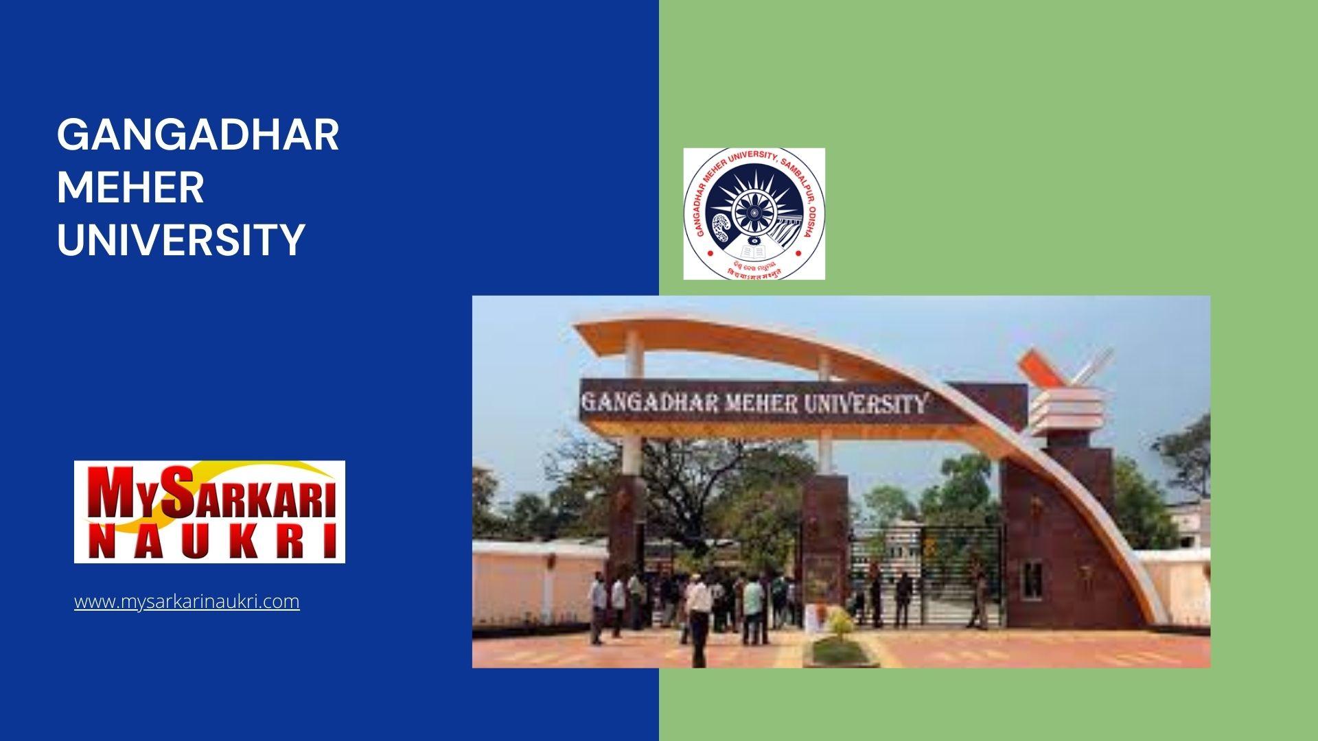 Gangadhar Meher University Recruitment