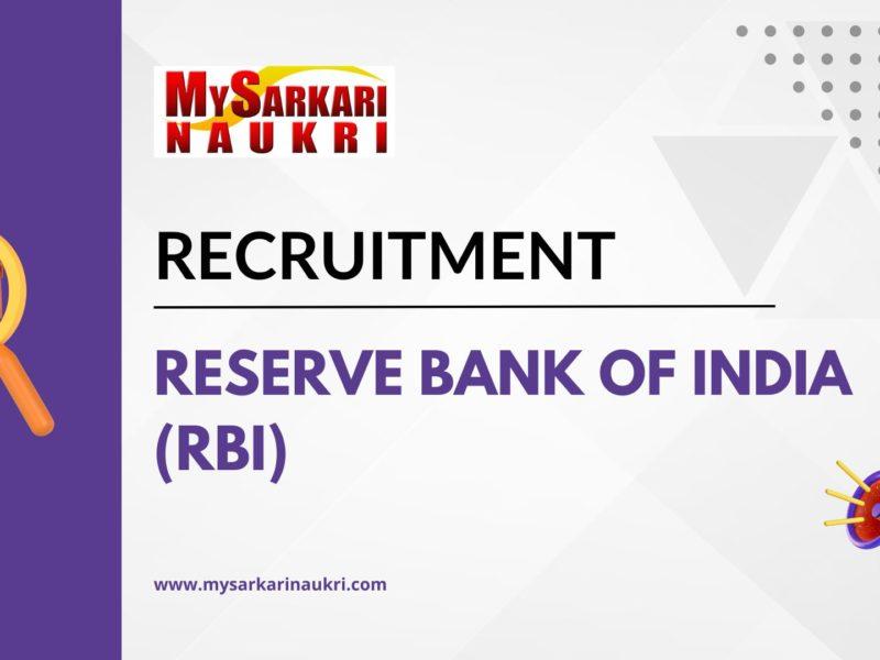 Reserve Bank of India (RBI) Recruitment